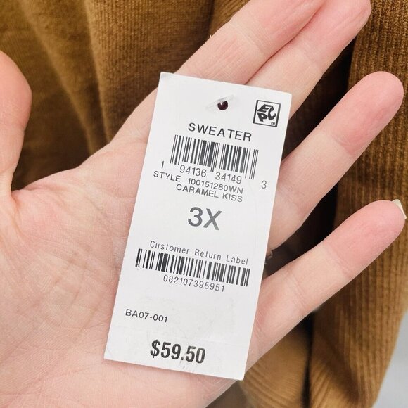 Style & Co Womens Plus Size 3X Front-Seam Tunic Sweater in Caramel Kiss $59 SW3 - Picture 6 of 7